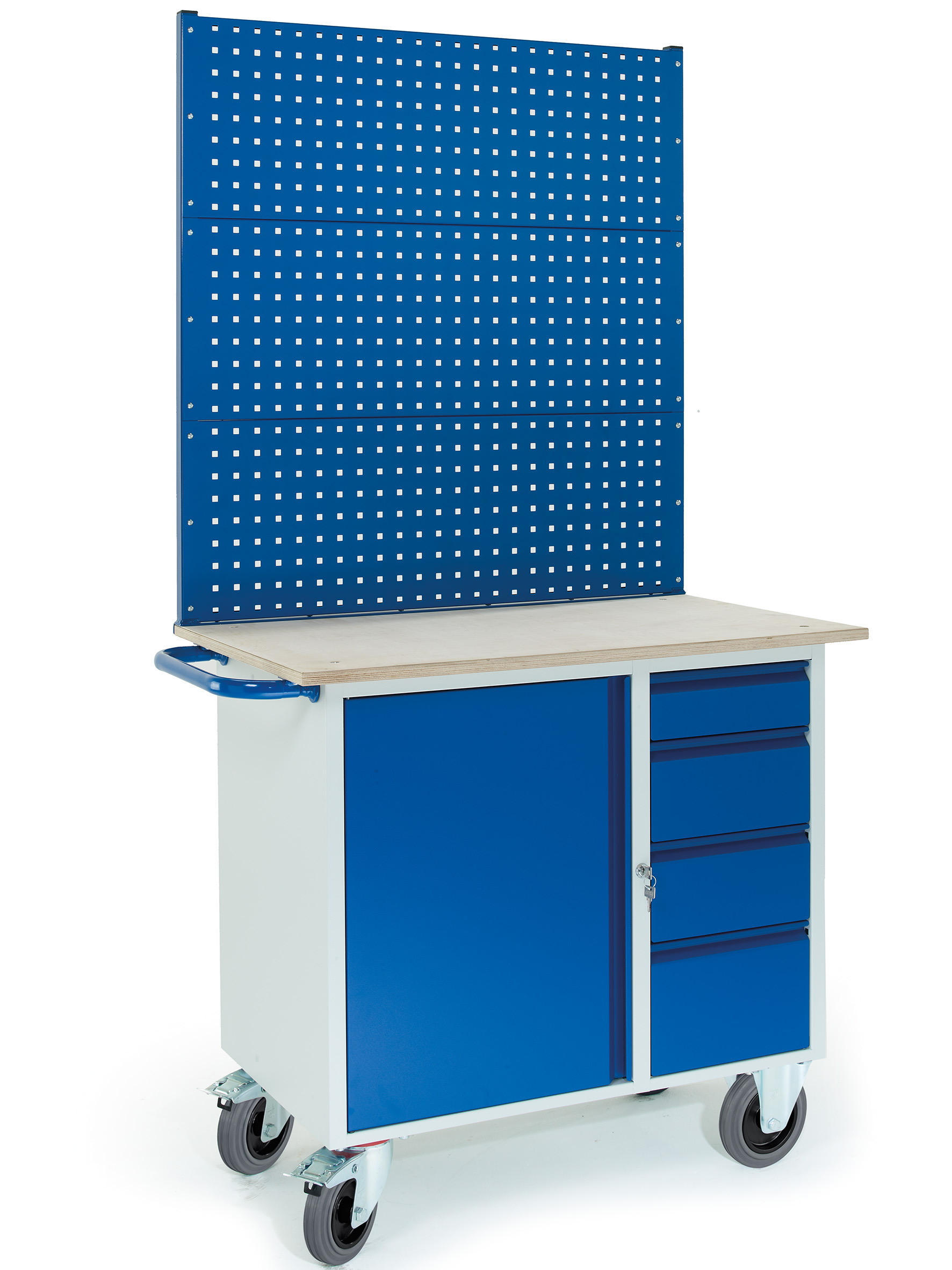 Chariot d'atelier 4 tiroirs 1 armoire en acier